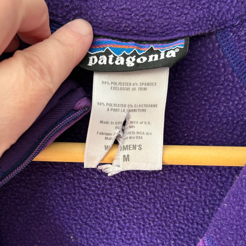 Patagonia Polartec Fleece Quarter Zip Women’s M Purple Pullover - Picture 4 of 11